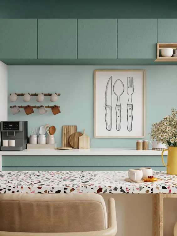 Odcień Delicate z linii farb Beckers Designer Kitchen & Bathroom 