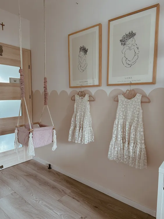 Ściana w pokoju dziewczynek pomalowane odcieniem Hope