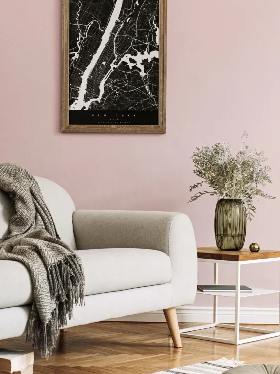 Ściana w salonie pomalowana odcieniem On Stage