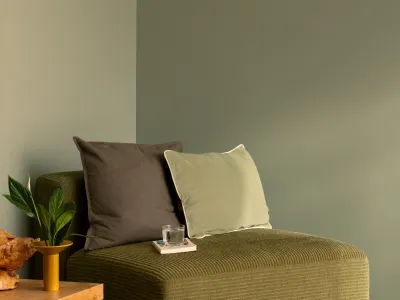 Sypialnia pomalowana kolorem Labyrinth