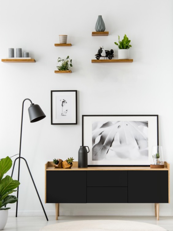 Komoda w salonie pomalowana odcieniem Black z kolekcji Beckers Designer Universal