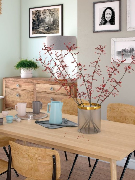 Ściana w kuchni pomalowana odcieniami Supernova i Stony Grey z palety Beckers Designer Colour