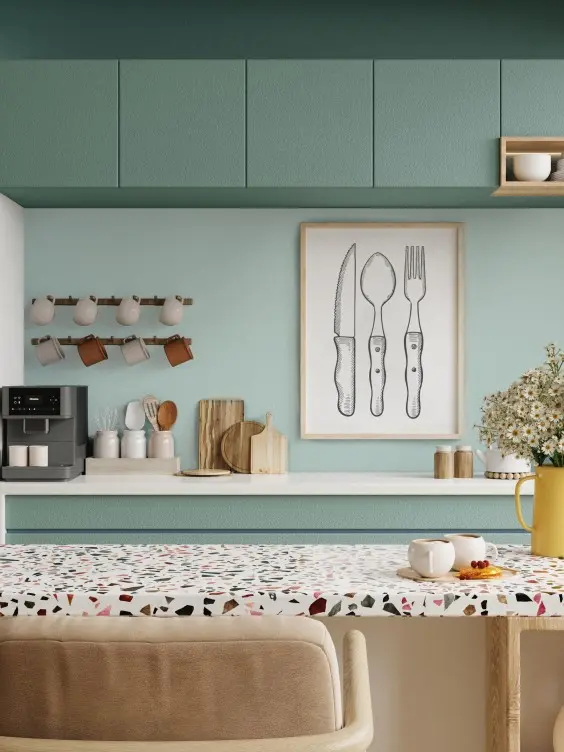 Odcień Delicate z linii farb Beckers Designer Kitchen & Bathroom 