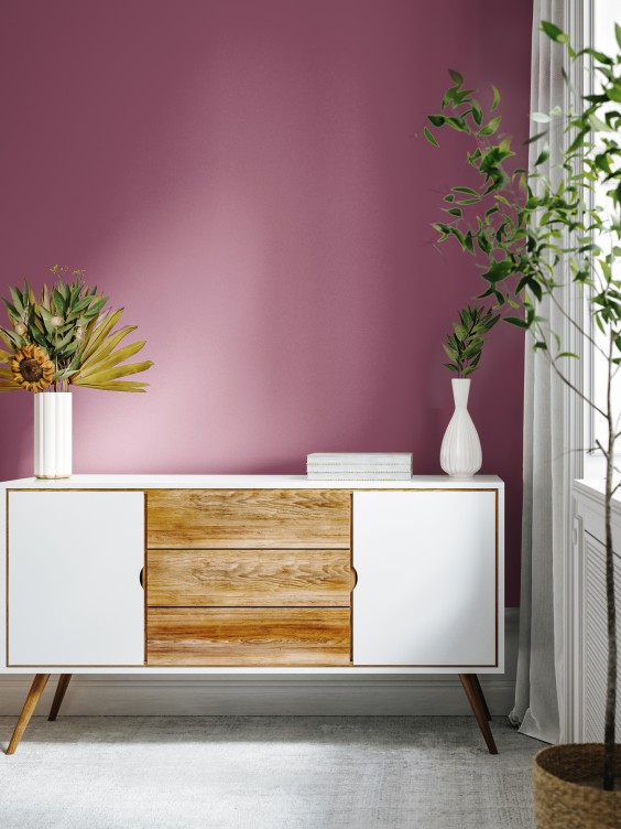 Ściana pomalowana odcieniem Euforia z linii Beckers It's Simple