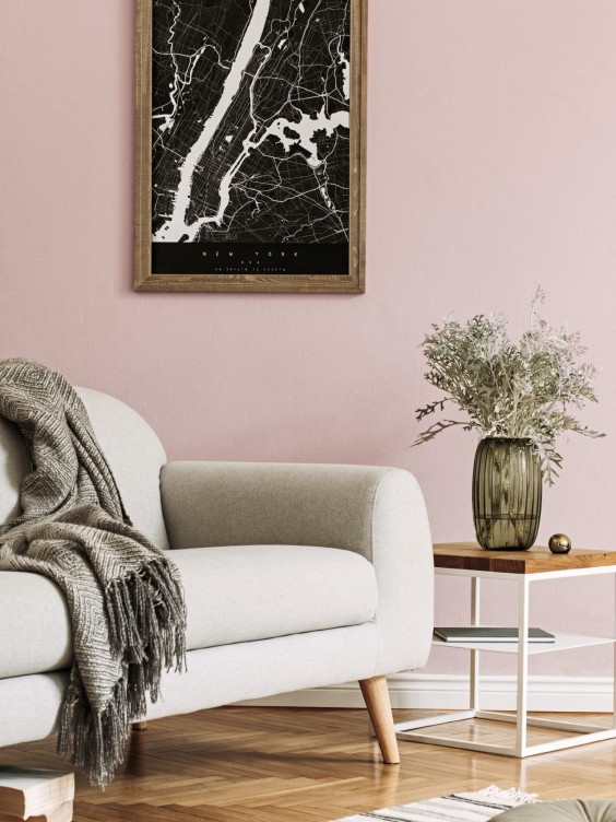 Ściana w salonie pomalowana odcieniem On Stage