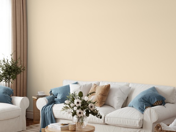 Ściana pomalowana kolorem Custard Cake z linii Beckers It's Simple