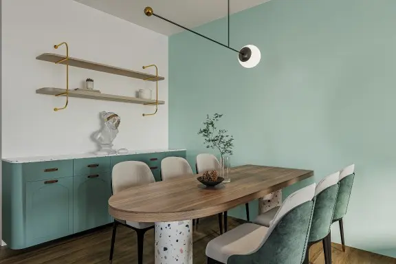 Ściana pomalowana kolorem Pastel Mint