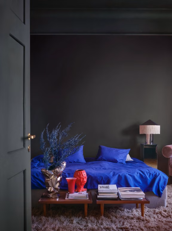 bedroom in dark colour