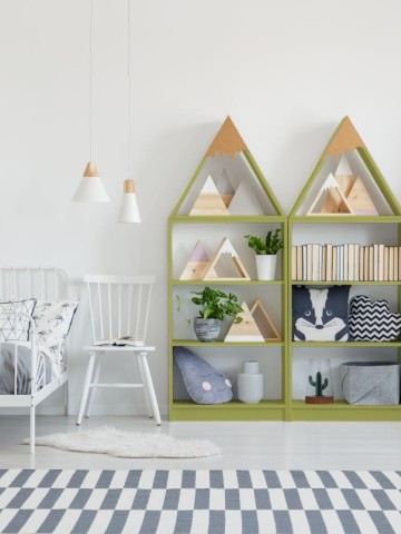 Zielony akcent w dziecięcym pokoju