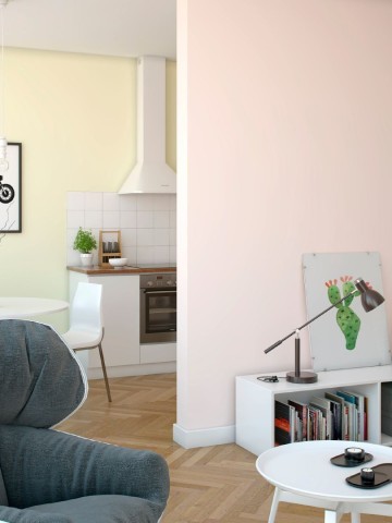 Pastelowe kolory w salonie