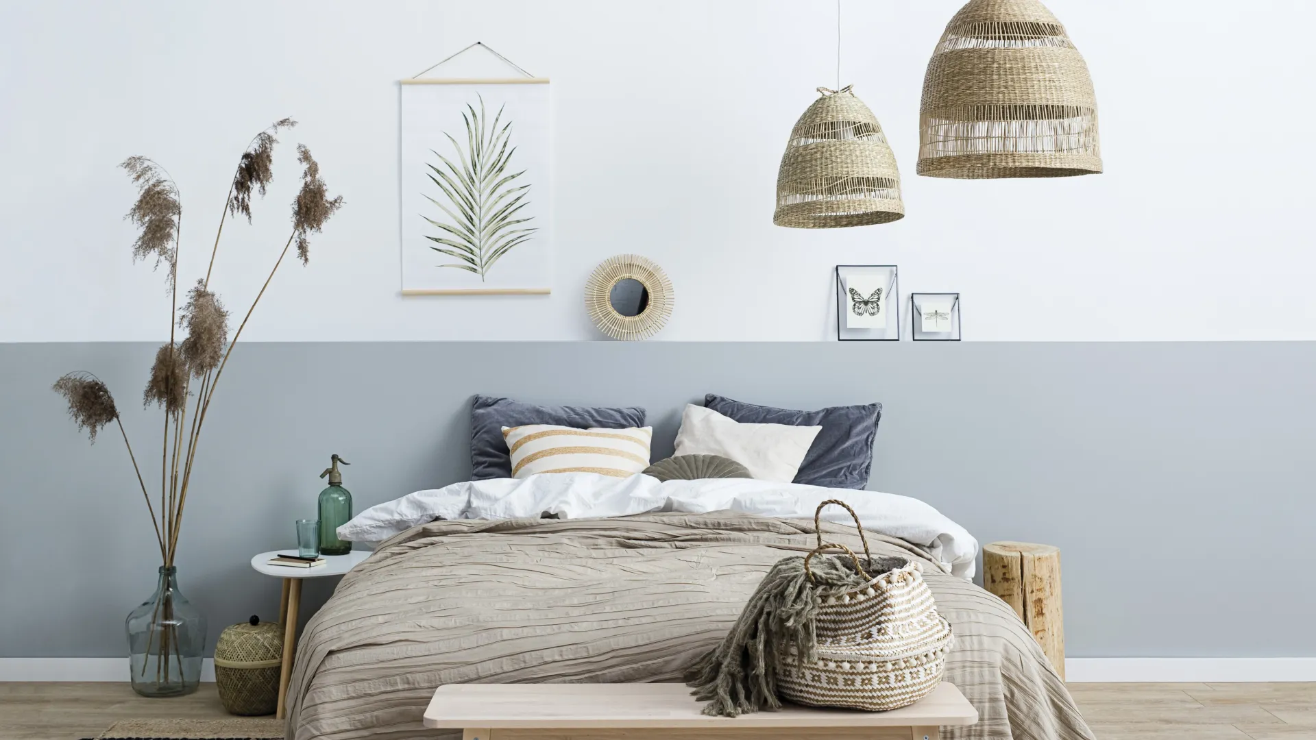 scandi w sypialni