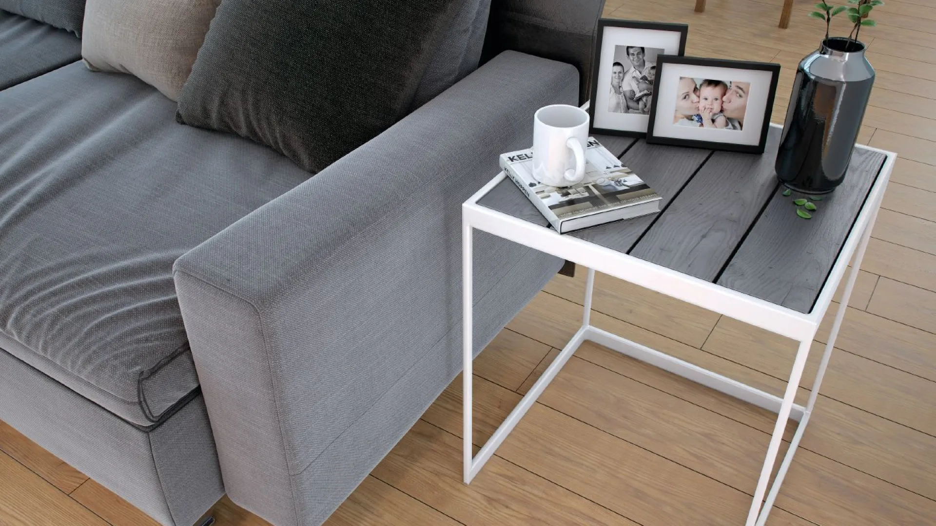 Salon w szarych kolorach