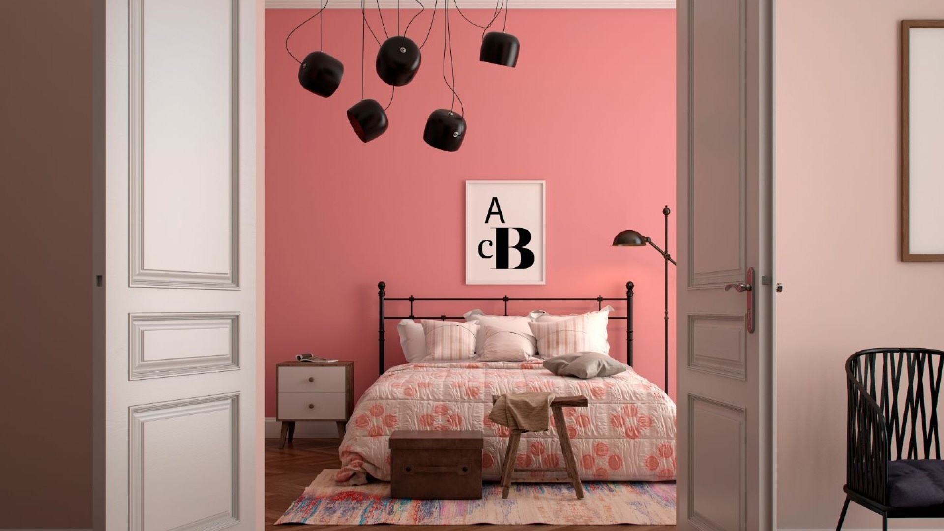 Różowe kolory do sypialni