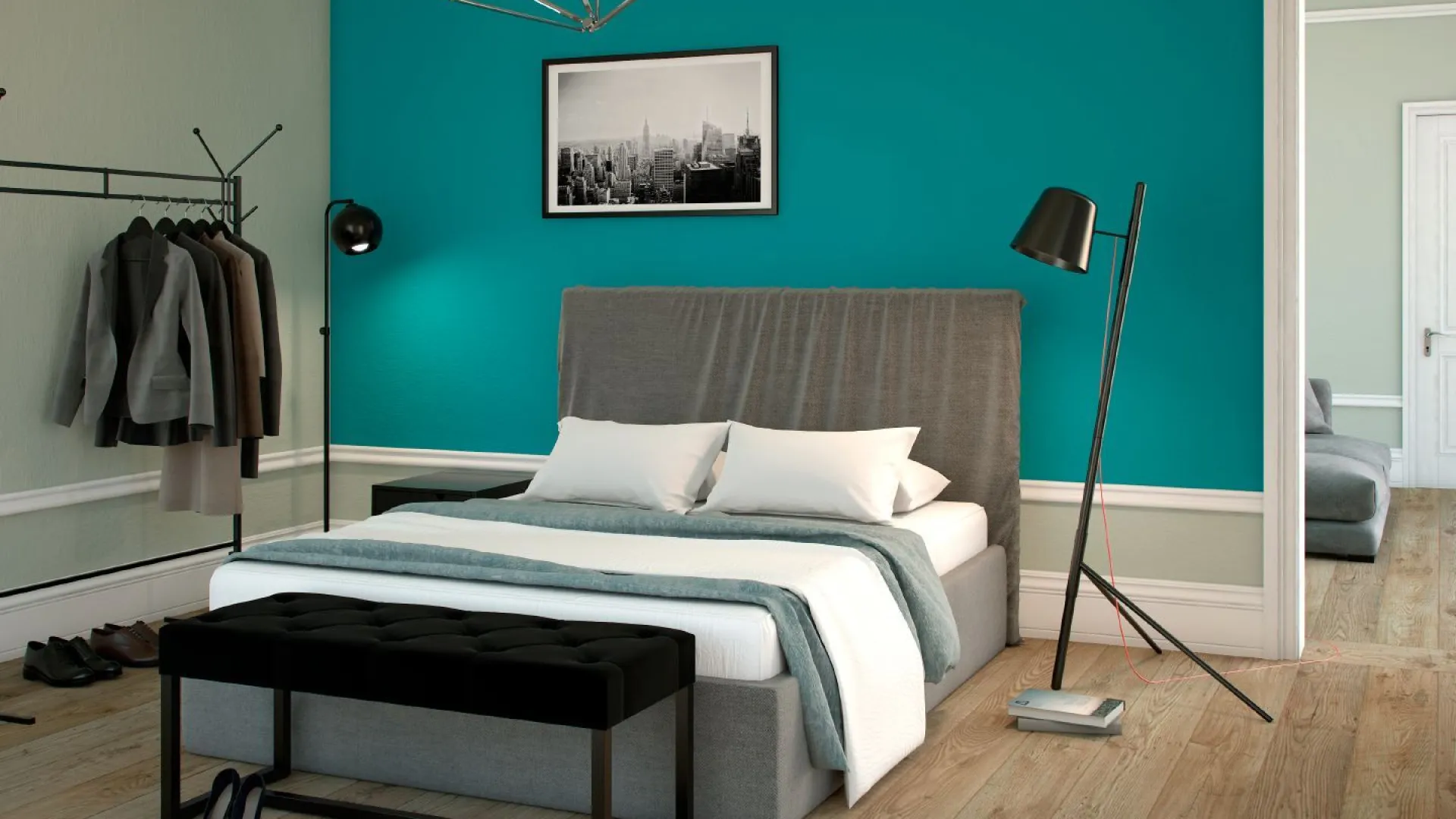 Morskie kolory do sypialni