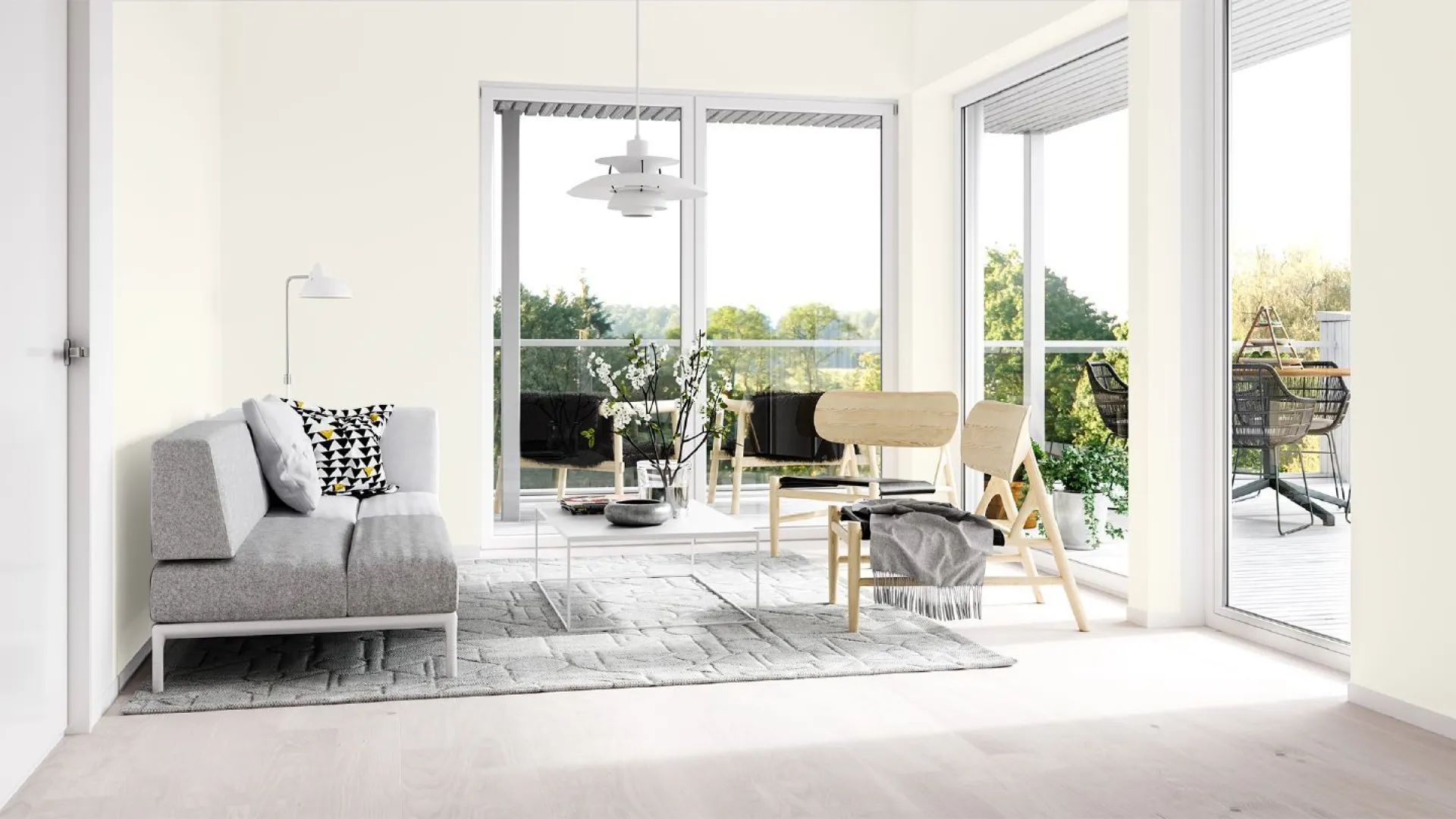 Malowanie salonu w kremowych kolorach