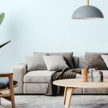 Ściana w salonie pomalowana odcieniem Free Spirit z kolekcji Beckers Designer Color