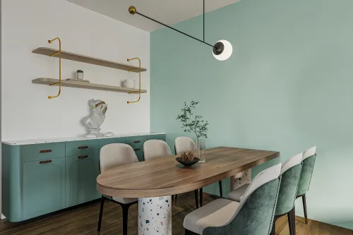 Ściana pomalowana kolorem Pastel Mint